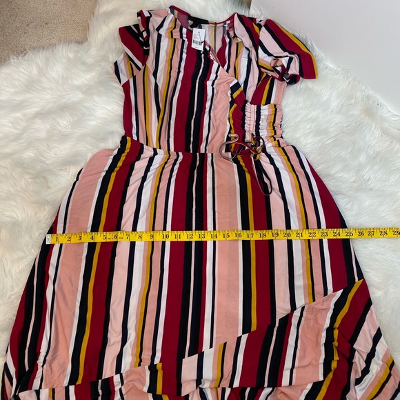 #516 LANE BRYANT Striped Asymmetrical Dress size 10/12 NWT - Picture 10 of 11